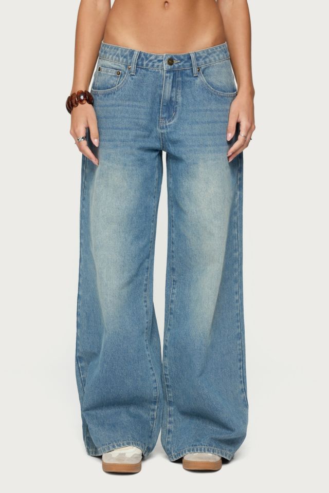 Edikted Graphic Vintage Washed Low Rise Jeans #3