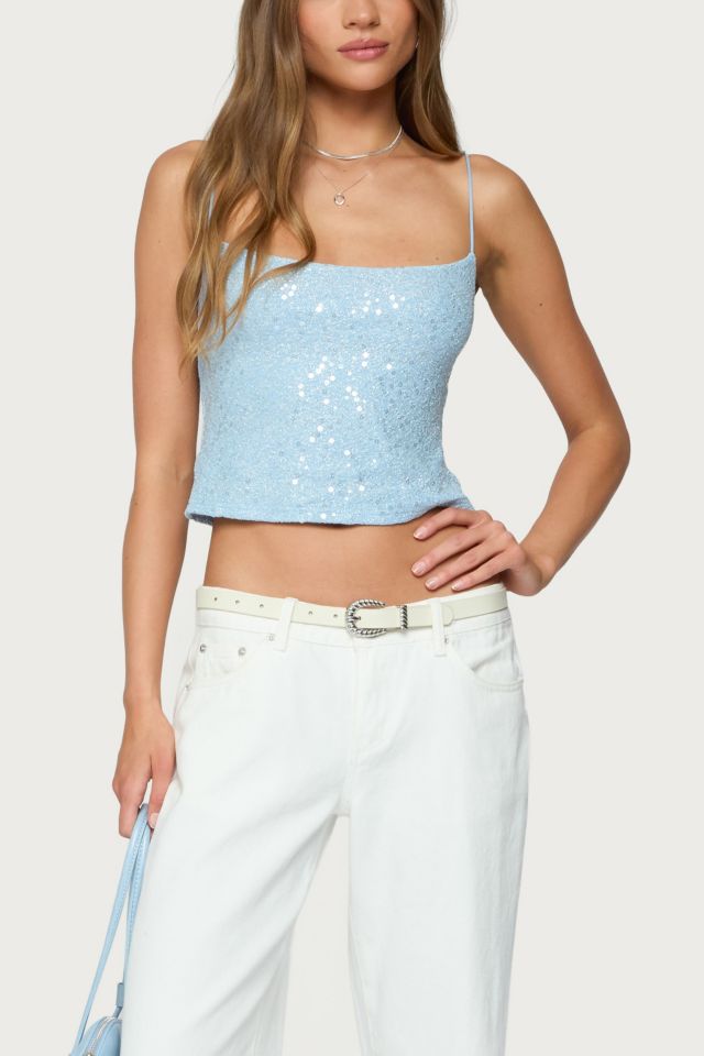 Edikted Metallic & Sequin Textured Tank Top #2