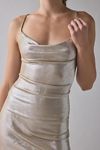 UO Melody Metallic Cowl Neck Strappy Back Mini Dress