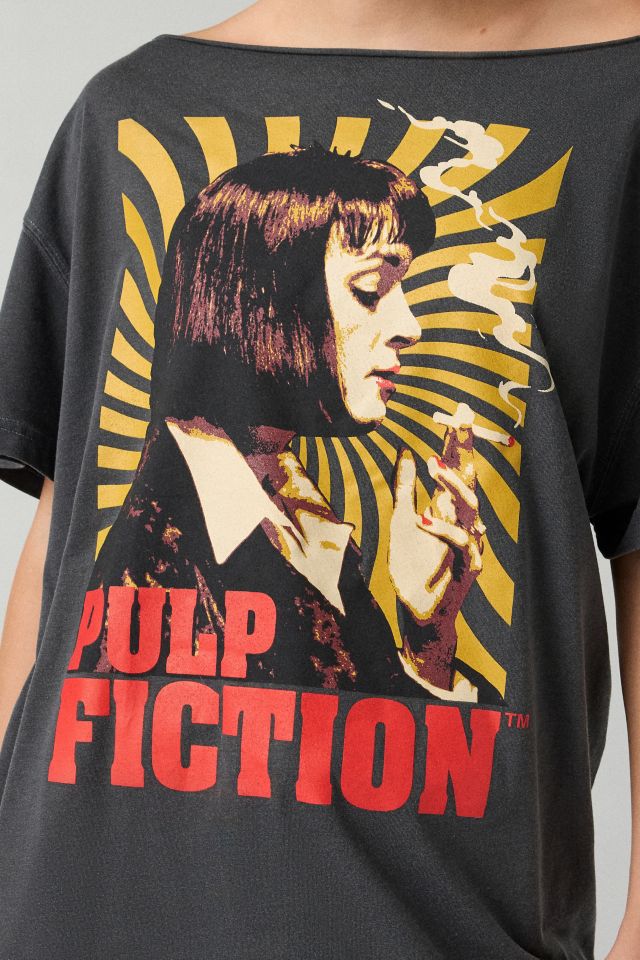 Pulp Fiction Graphic Off-The-Shoulder T-Shirt Dress