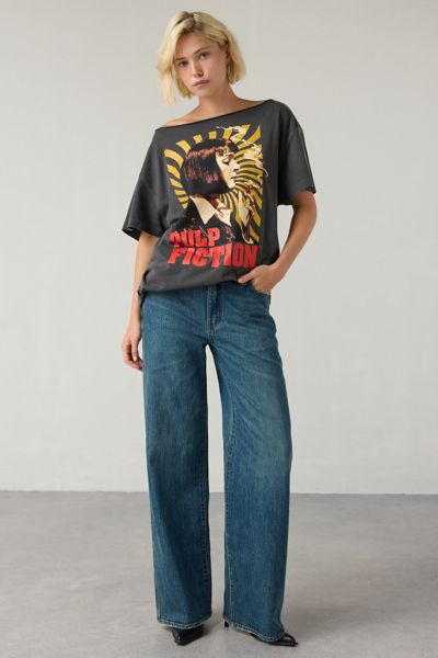 Pulp Fiction Graphic Off-The-Shoulder T-Shirt Dress