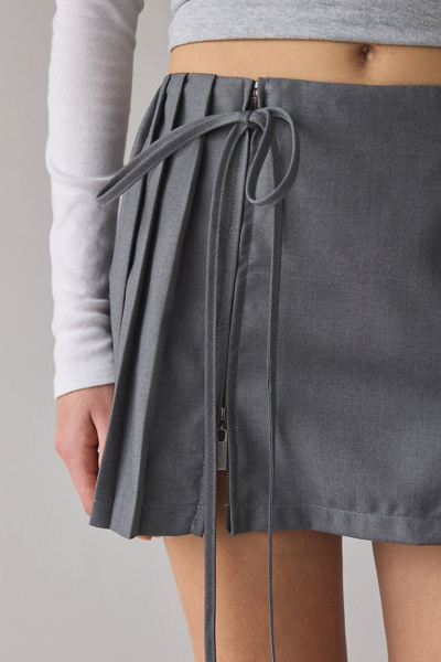 Daisy Street Elodie Tie-Front Pleated Mini Skirt