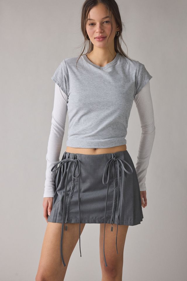 Daisy Street Elodie Tie-Front Pleated Mini Skort #4