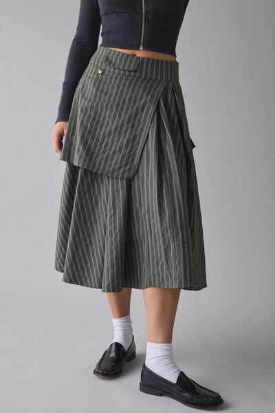 Daisy Street Heidi Asymmetric Tiered Midi Skirt | Urban Outfitters
