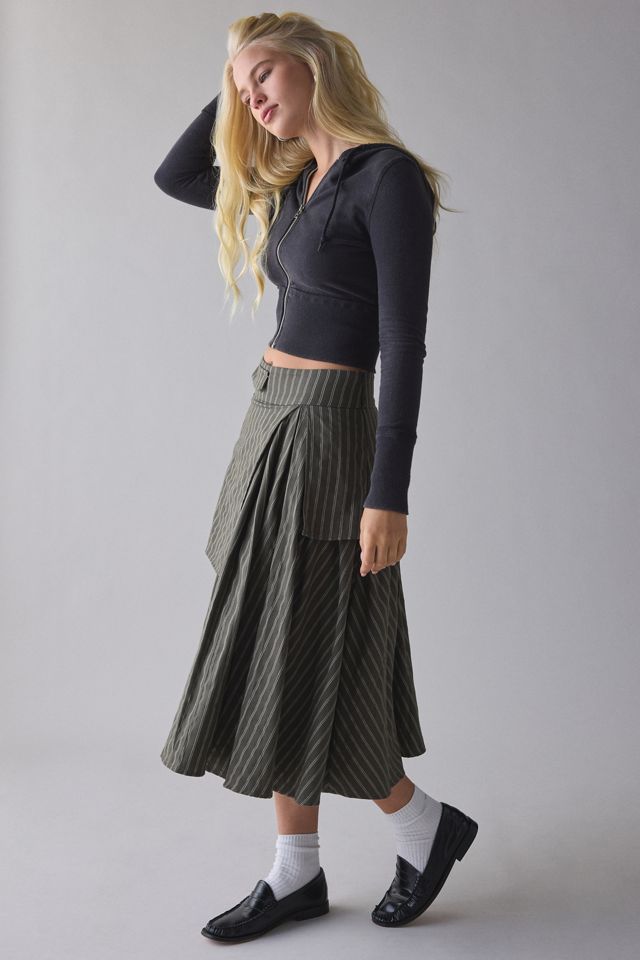 Daisy Street Heidi Asymmetric Tiered Midi Skirt | Urban Outfitters