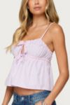 Edikted Avenly Striped Tie Front Babydoll Top