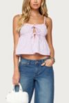 Edikted Avenly Striped Tie Front Babydoll Top