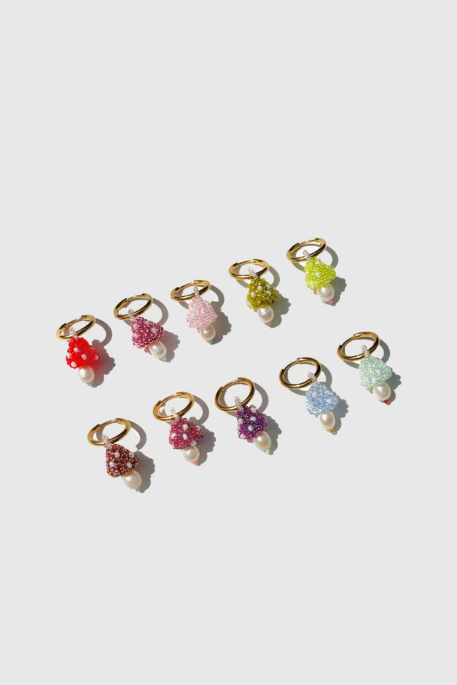 Dream Song Beaded Mushroom Earrings #1