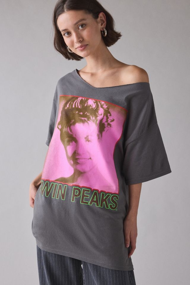 Twin Peaks Graphic Off-The-Shoulder T-Shirt Dress #1