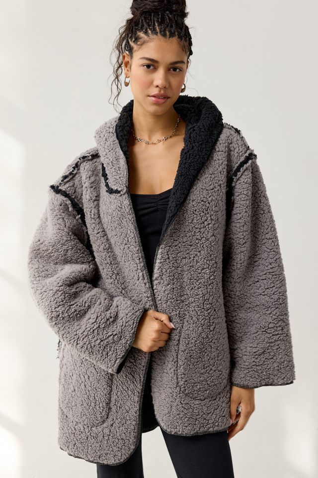 Out From Under Cloud Nine Reversible Fleece Hooded Teddy Jacket #2