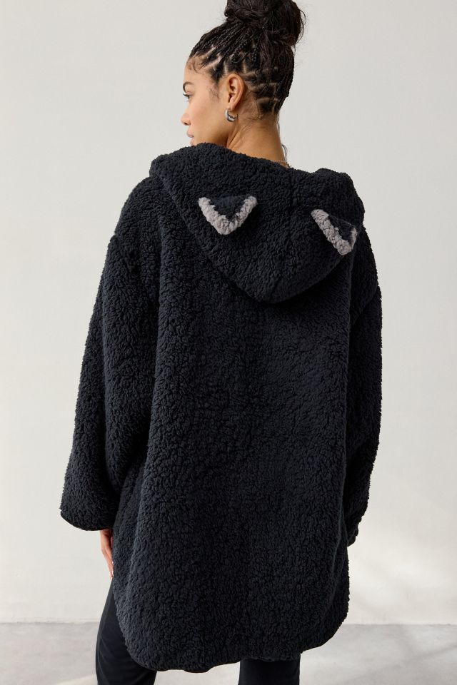 Out From Under Cloud Nine Reversible Fleece Hooded Teddy Jacket #4