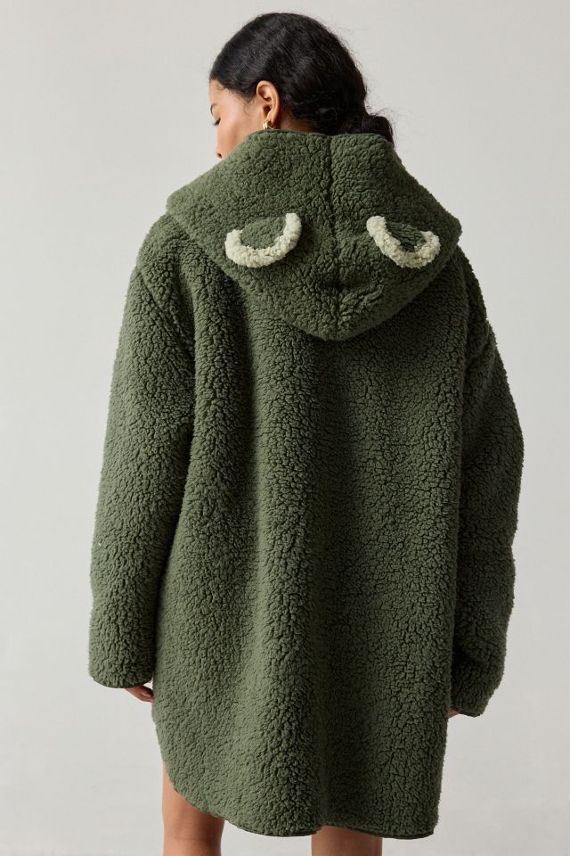 Out From Under Cloud Nine Reversible Fleece Hooded Teddy Jacket #2