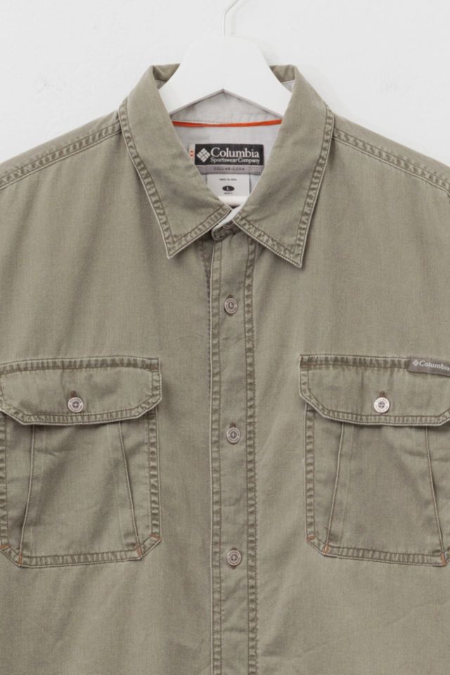 Vintage 1990s Columbia XCO Green Cotton Button Up Shirt #1