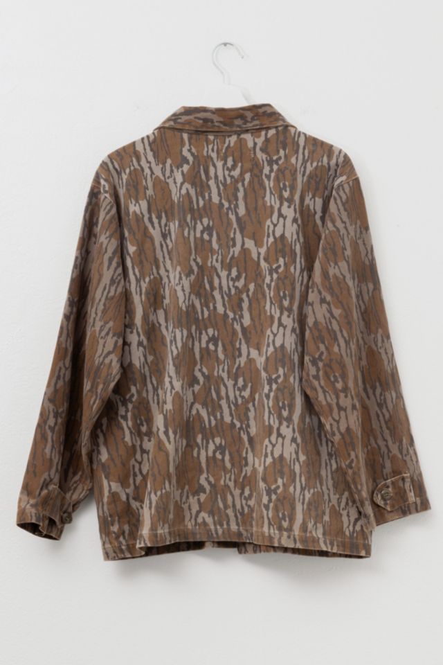 Vintage 1990s Distressed Mossy Oak Tree Bark Camouflage Chore Jacket #2