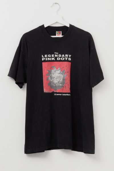 Vintage 1990s Distressed The Legendary Pink Dots Black Graphic Band T-Shirt
