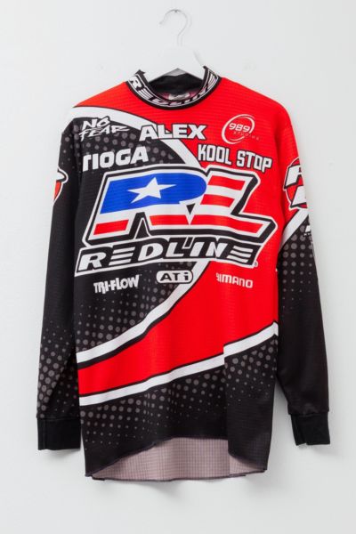 Vintage 1990s Redline All Over Print No Fear Long Sleeve BMX Jersey