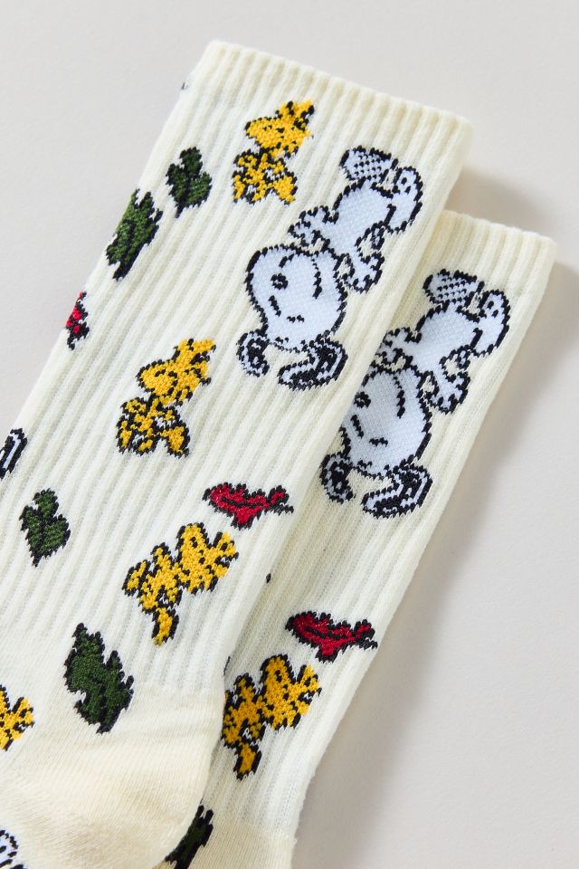 Peanuts Snoopy Allover Autumn Pattern Crew Sock #1