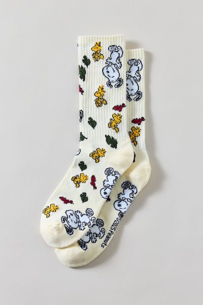 Peanuts Snoopy Allover Autumn Pattern Crew Sock