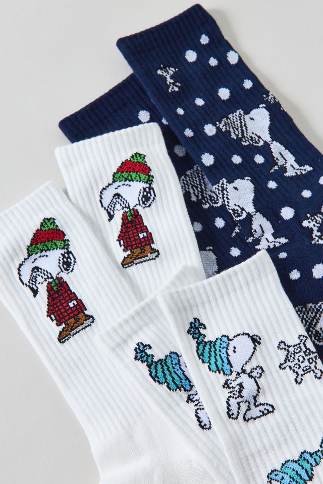 Peanuts Snoopy Snow Much Fun Crew Sock #1