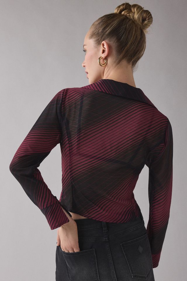 Kimchi Blue Sheer Perfection Chiffon Slim Long Sleeve Button-Up Shirt #1