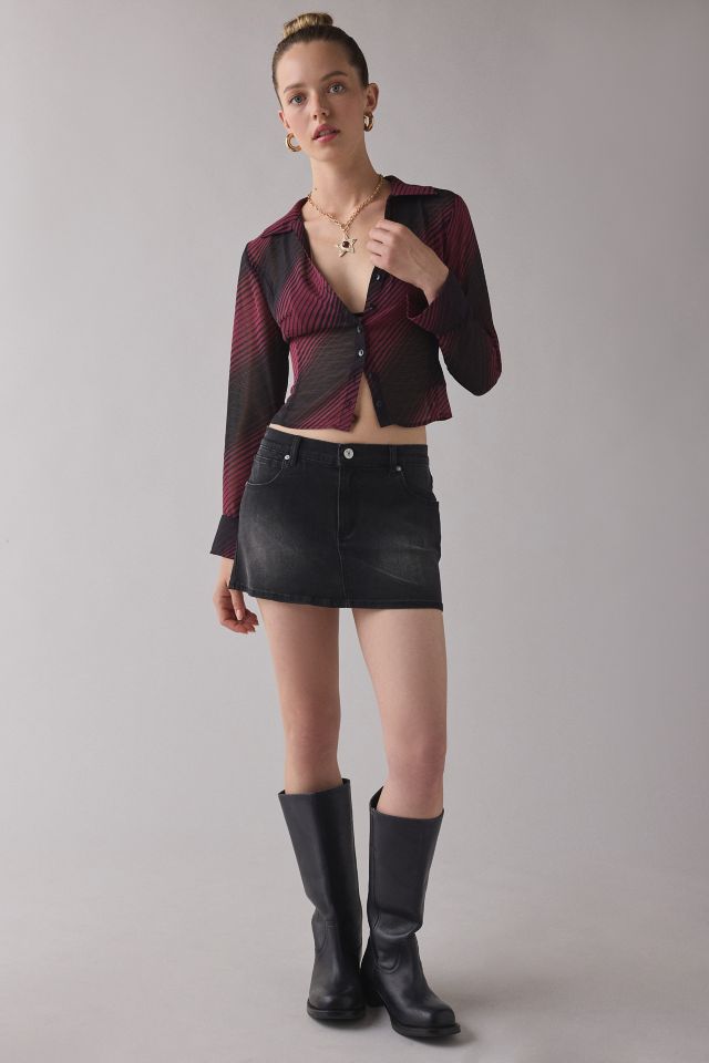 Kimchi Blue Sheer Perfection Chiffon Slim Long Sleeve Button-Up Shirt #2