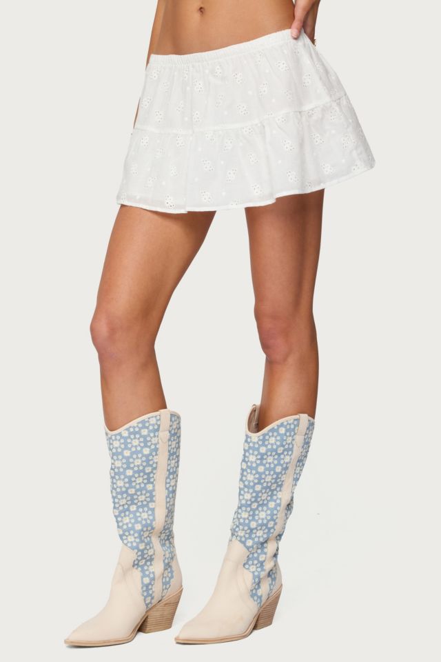 Edikted Dora Eyelet Flared Mini Skirt #2