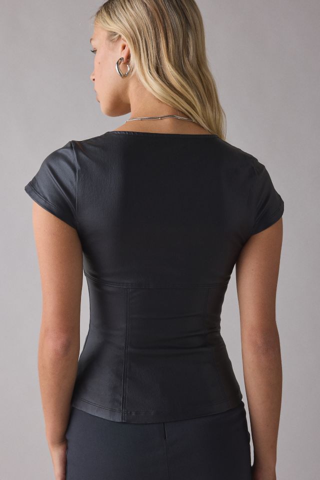 UO Blind Date Zip-Front Short Sleeve Corset Top #3