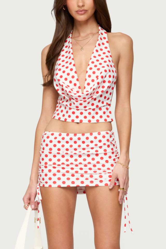 Edikted Zoe Polka Dot Cowl Neck Top #2