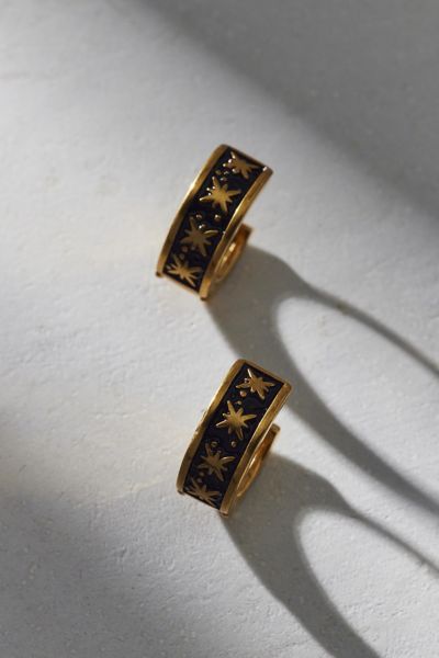 Urban Outfitters Etched Waterproof Huggie Hoop Earring In Gold, Men's At  In Gold
