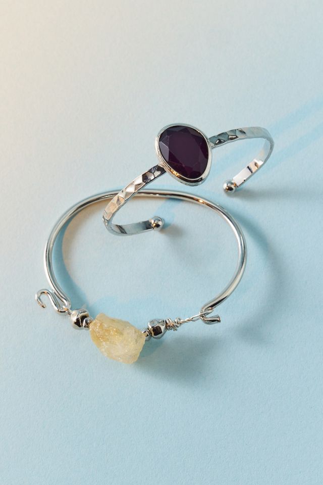 Amina Stone Cuff Bracelet Set #1