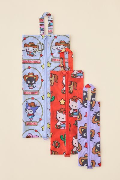 Ensemble de pochettes à fermeture éclair 3D BAGGU X Hello Kitty et ses amis