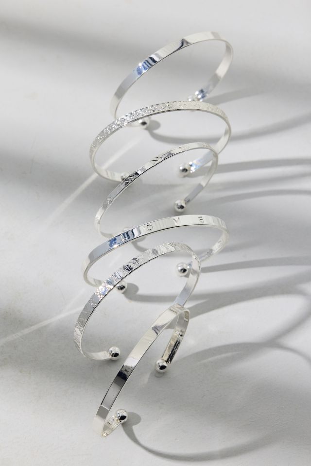 Ensemble de Bracelets Ouverts en Métal Gravé #2