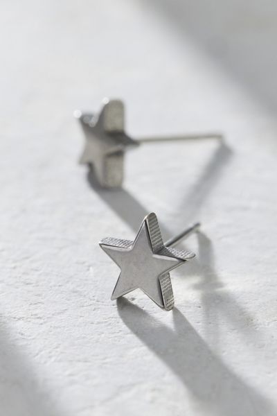 Urban Outfitters Waterproof Star Stud Earring In Silver, Men's At  In Silver