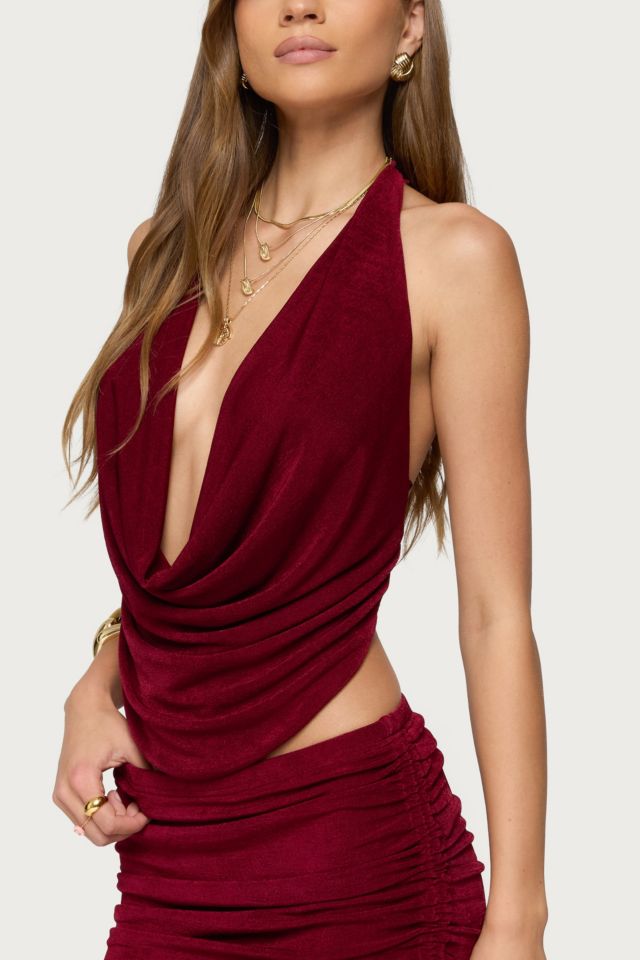 Edikted Caspia Cowl Neck Backless Top #2