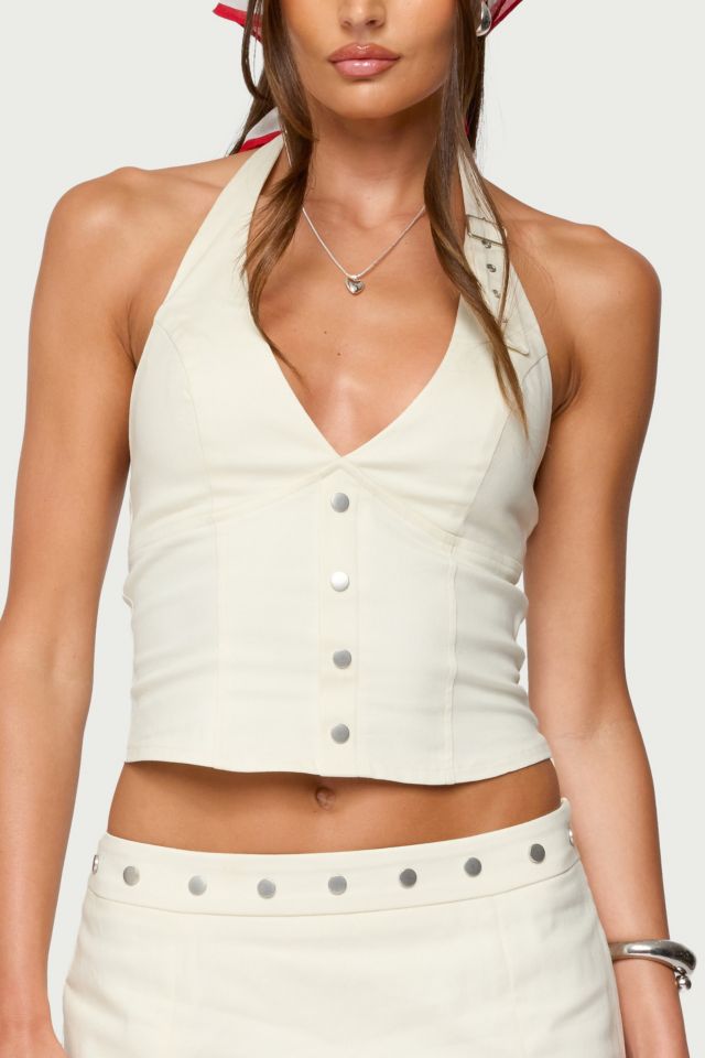 Edikted Keli Buckle Halter Top #1