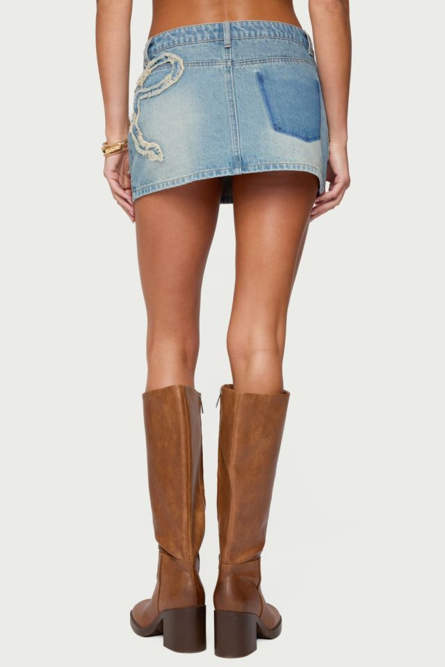 Edikted Bowiee Denim Mini Skirt #2