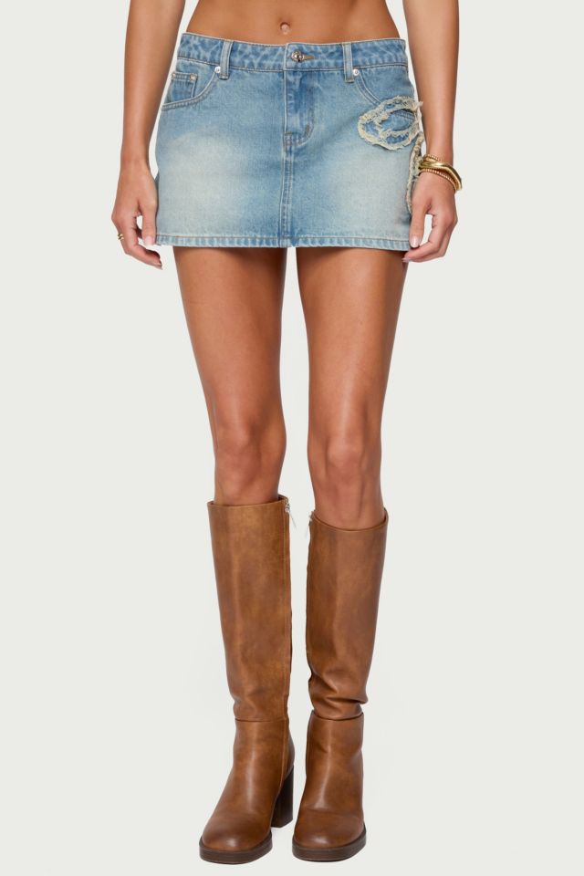 Edikted Bowiee Denim Mini Skirt #3