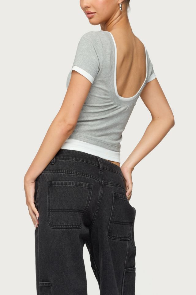 Edikted Julietta Contrast Layered T Shirt #2