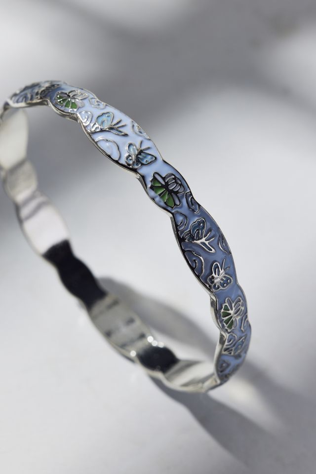 Bracelet jonc en métal à motif festonné #2