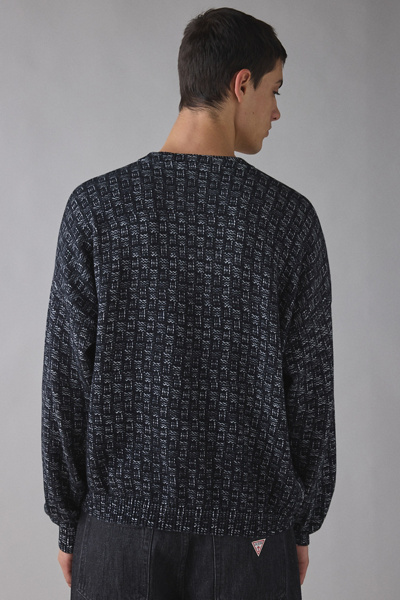 GUESS ORIGINALS Patterned Crew Neck Sweater