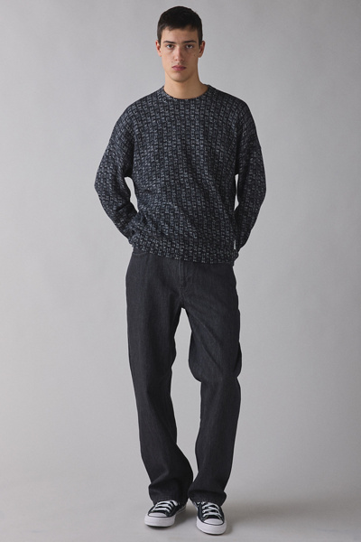 GUESS ORIGINALS Patterned Crew Neck Sweater