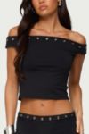 Edikted Neriah Grommet Off Shoulder Top