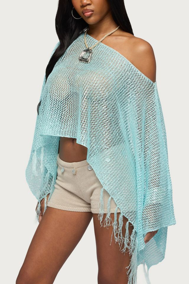 カットソー(長袖/七分) L'Appartement  Knit Fringe Poncho Fringe Knit Poncho | Talbots