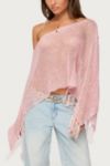 Edikted Sequin Fringe Knit Poncho