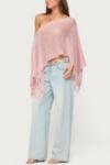 Edikted Sequin Fringe Knit Poncho