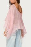 Edikted Sequin Fringe Knit Poncho