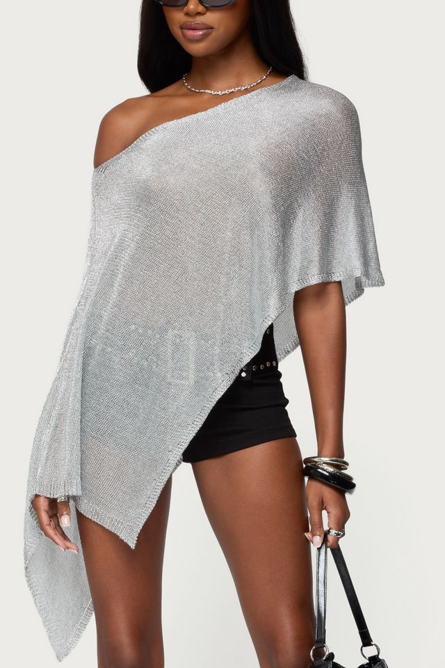 Edikted Azalia Asymmetric Knit Poncho #3