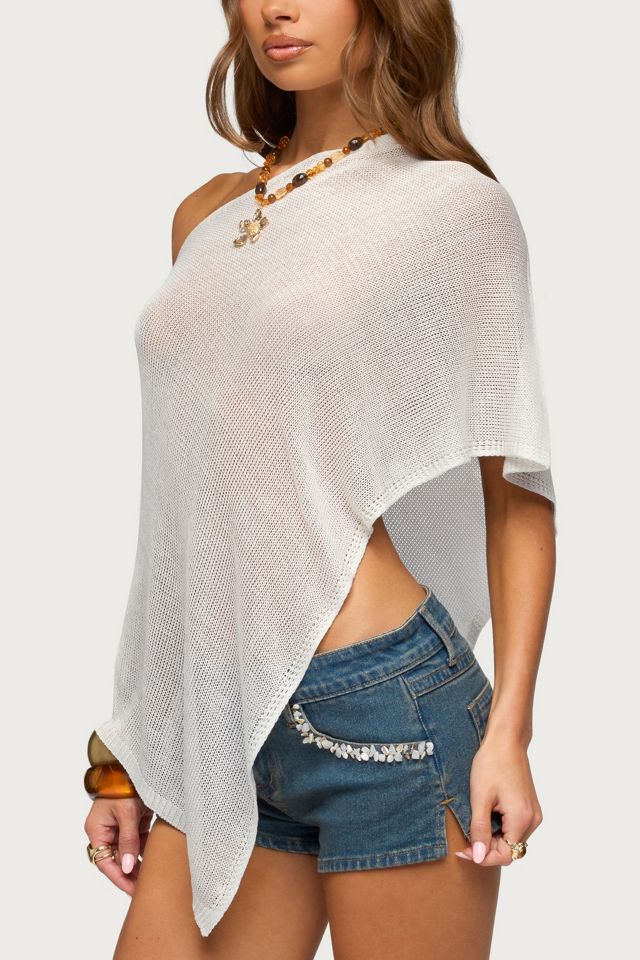Edikted Azalia Asymmetric Knit Poncho #2