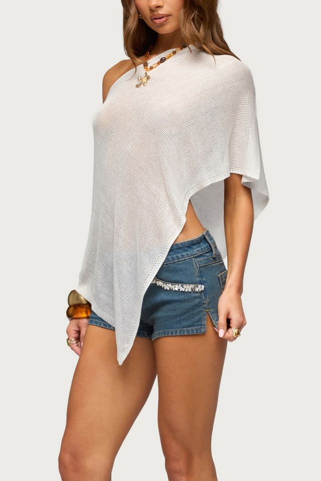 Edikted Azalia Asymmetric Knit Poncho #3