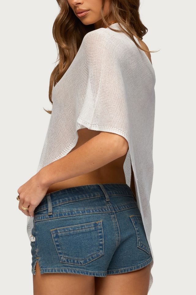 Edikted Azalia Asymmetric Knit Poncho #4
